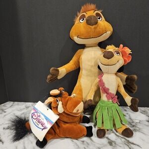 Disney Lion King Timon & Pumbaa Plush Bundle (3) Hakuna Matata Disney Store